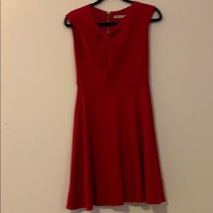 Eliza J. Red Dress with Gold Zipper